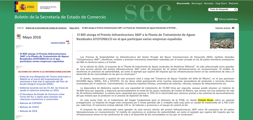 2016 05 10 Boletín de la Secretaría de Estado de Comercio